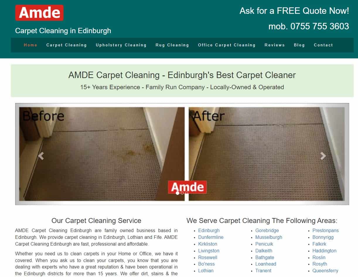 AMDE Carpet Cleaning's Homepage