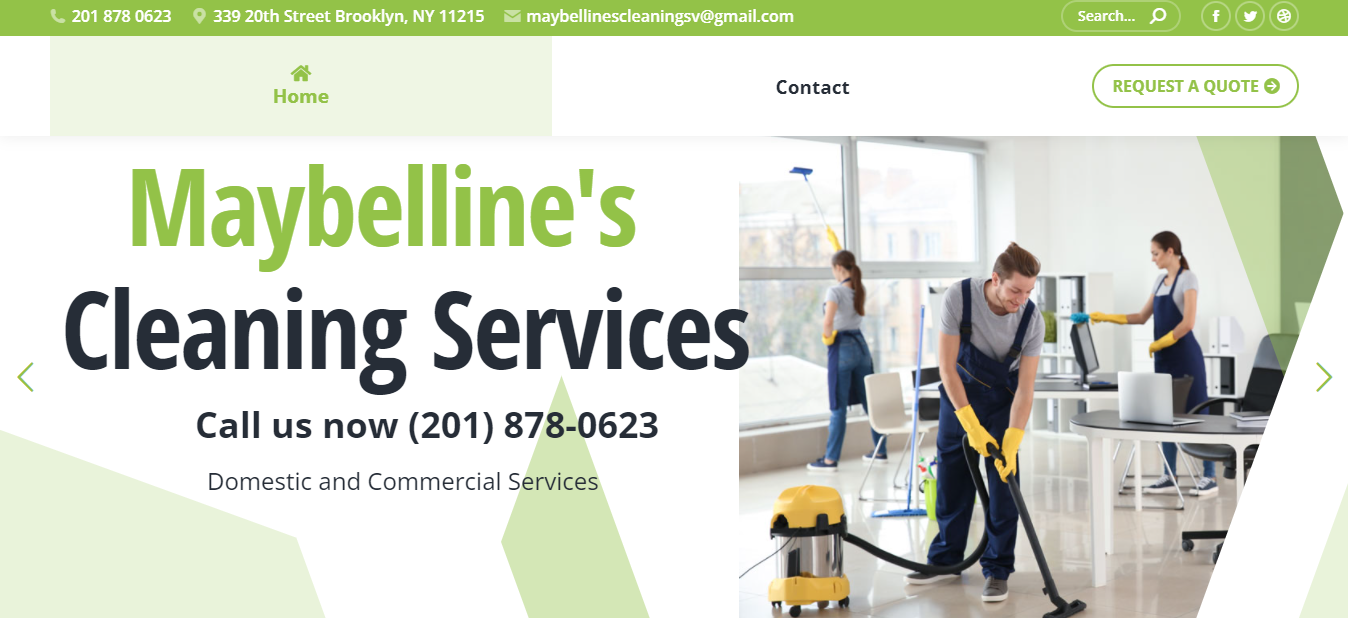 Maybelline's Cleaning Services' Homepage