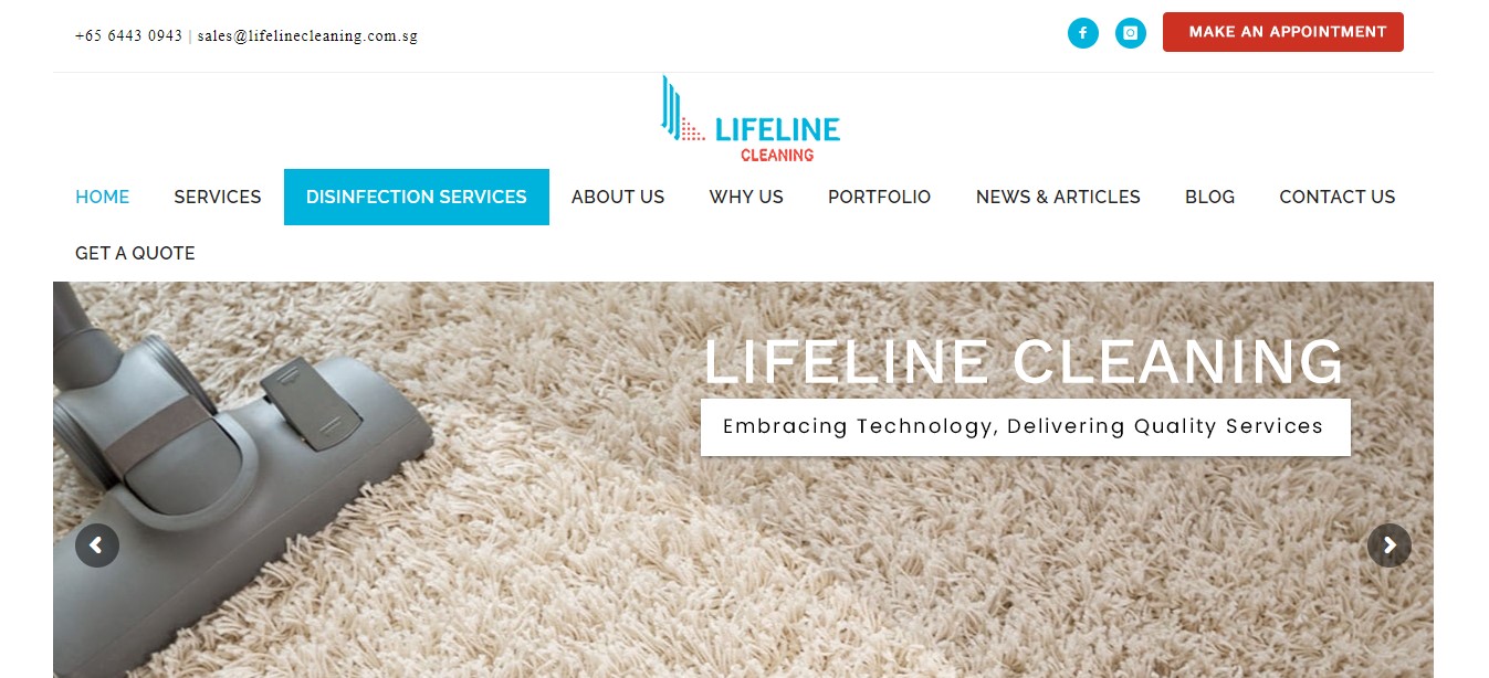 captureLifeline Cleaning's homepage