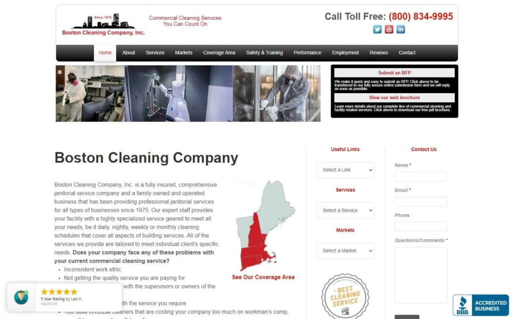 Boston Cleaning Company's Homepage