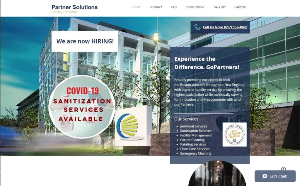 Partner Solutions Facility Services' Homepage