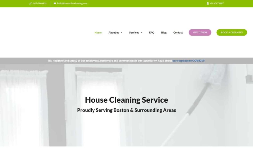 House Bliss Cleaning's Homepage