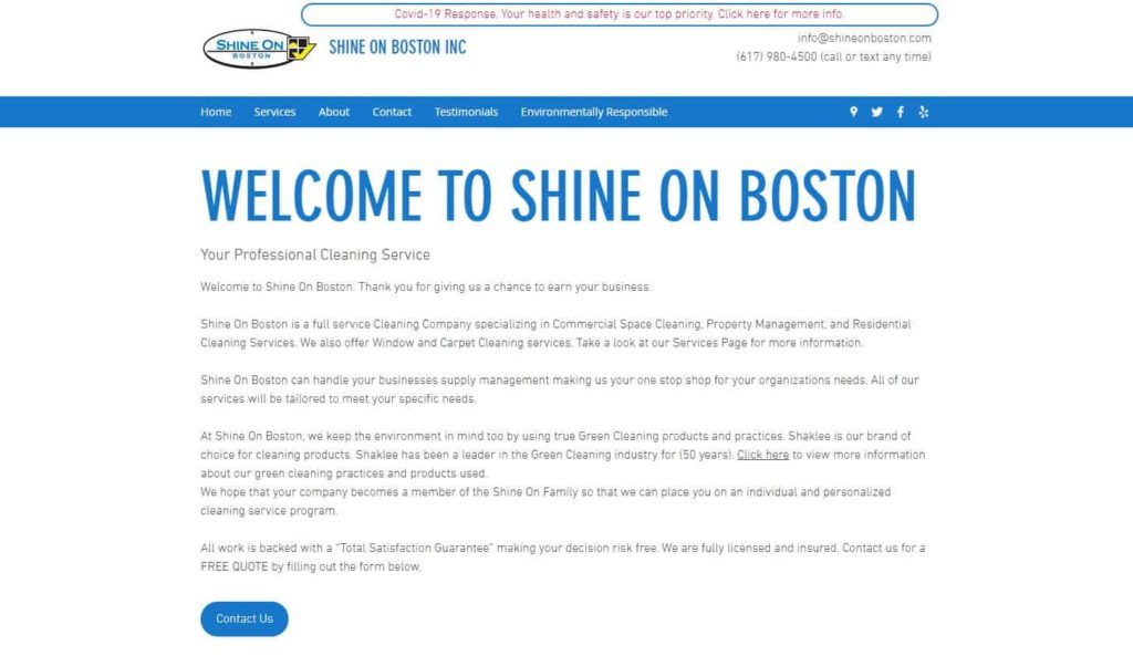 Shine On Boston's Homepage