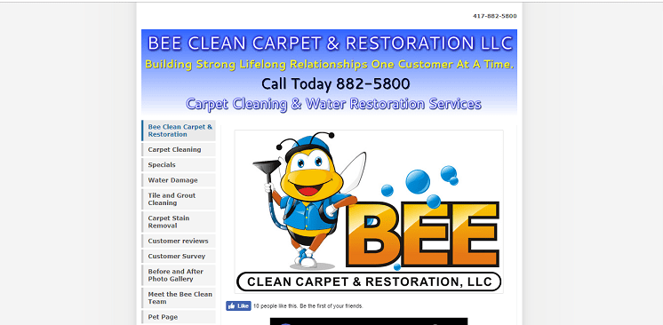 Bee Clean Carpet & Restoration Homepage