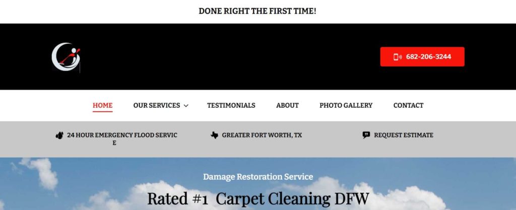 1 and Done Carpet Cleaning Homepage