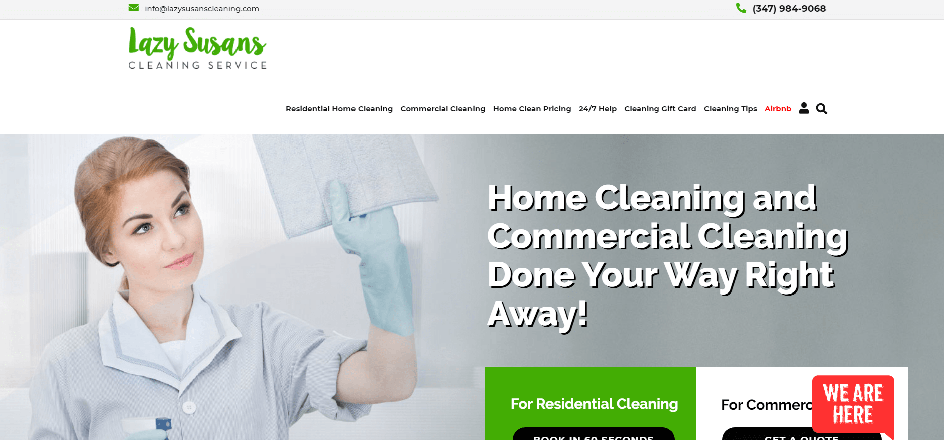 Lazy Susans Cleaning Service's Homepage