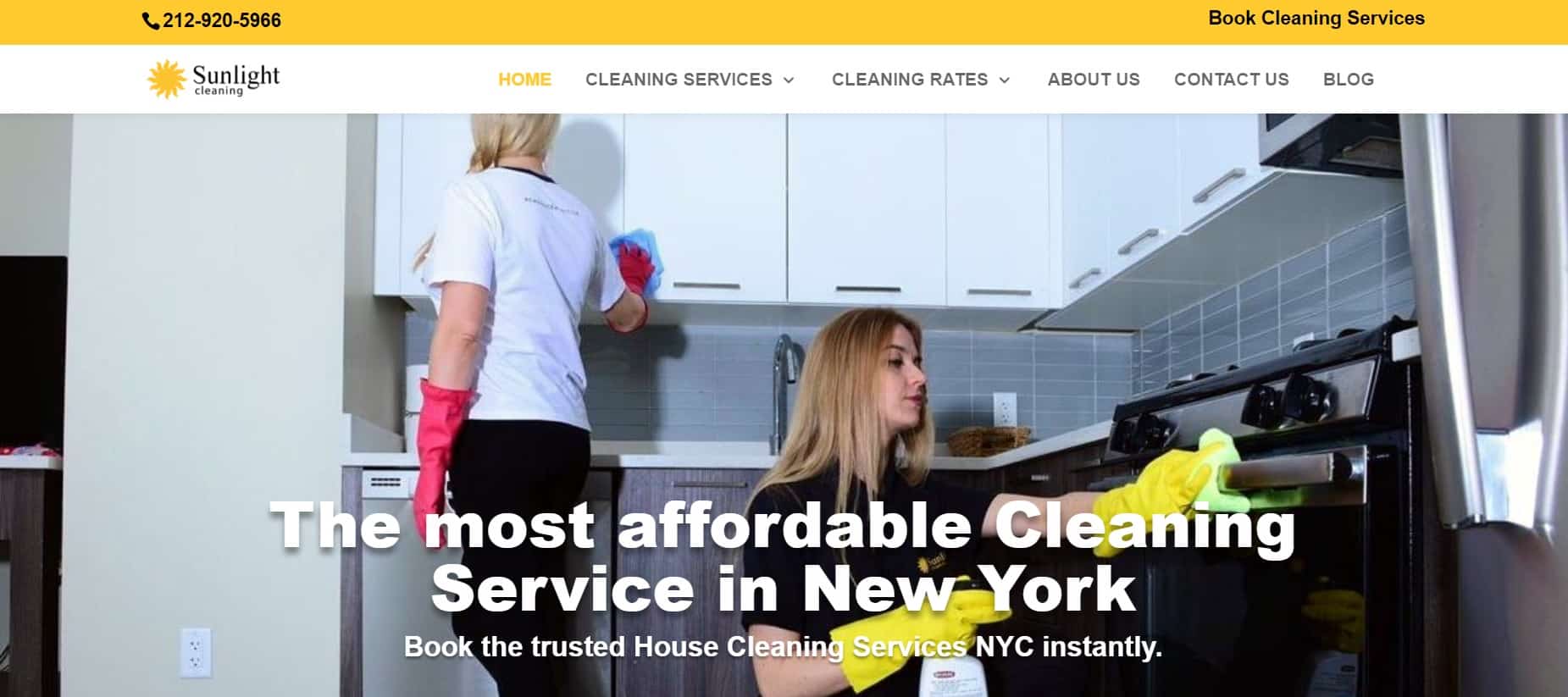 Sunlight Cleaning Service New York Homepage