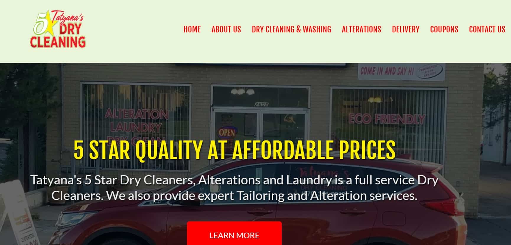 Tatyana's 5 Star Dry Cleaners & Alteration Homepage