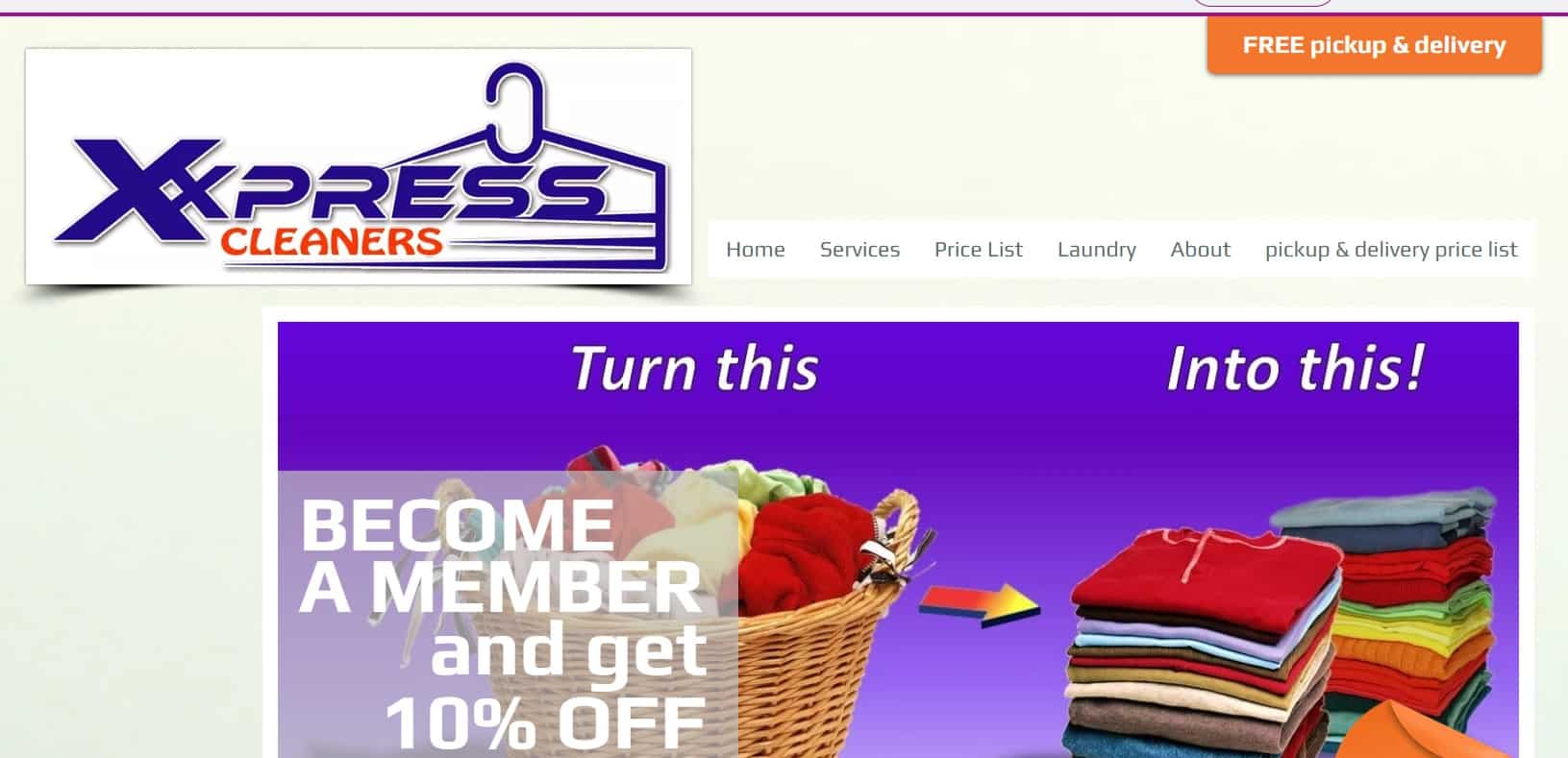 Xxpress Cleaners Homepage