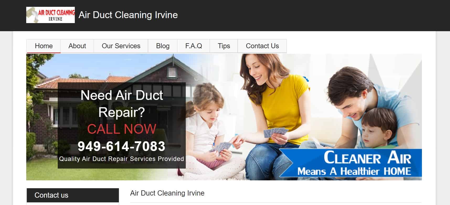 Air Duct Cleaning Irvine Homepage