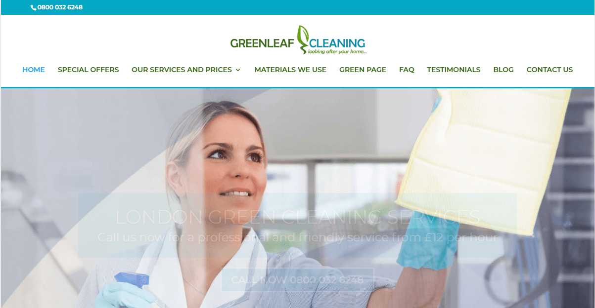 Greenleaf Cleaning Ltd.'s Homepage