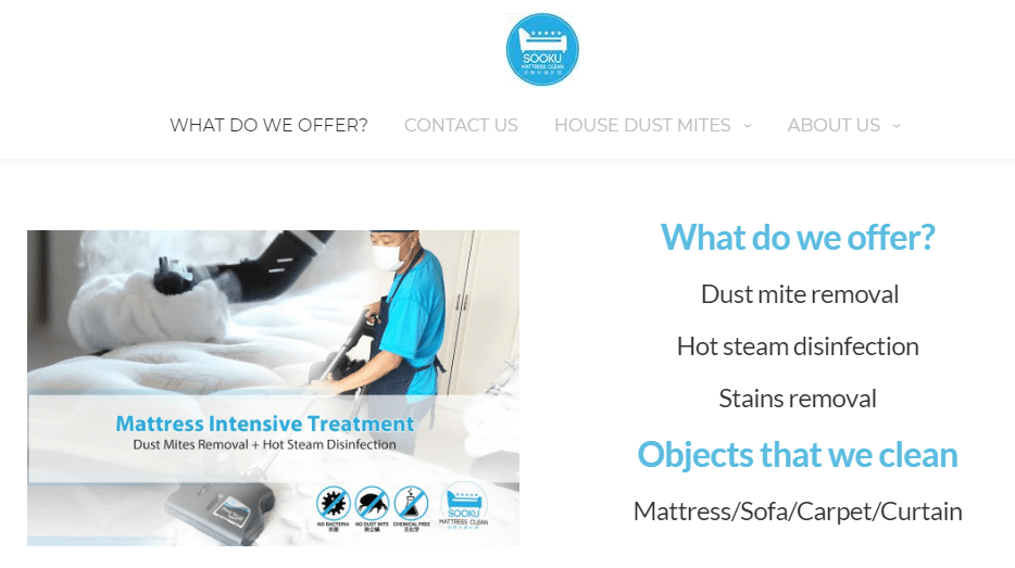 Sooku Mattress Cleaning's Homepage