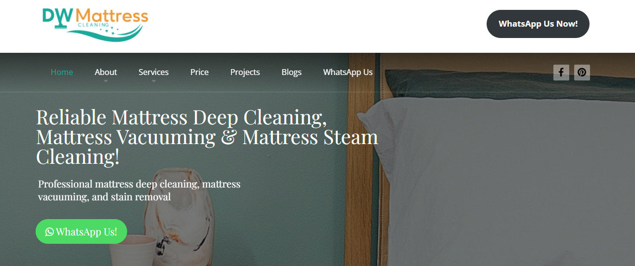 DW MAttress Cleaning Homepage