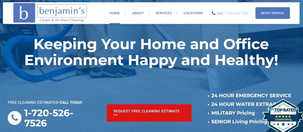 Benjamin’s Carpet and Air Duct Cleaning Homepage