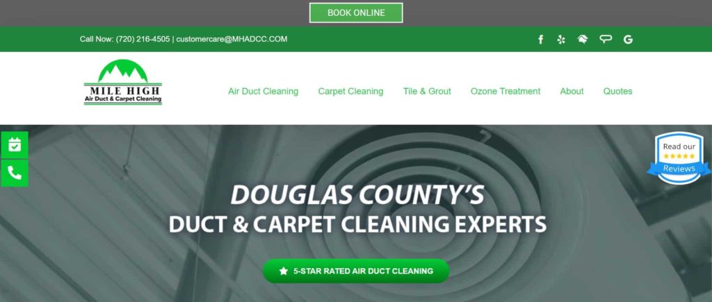 Mile High Air Duct & Carpet Cleaning Homepage