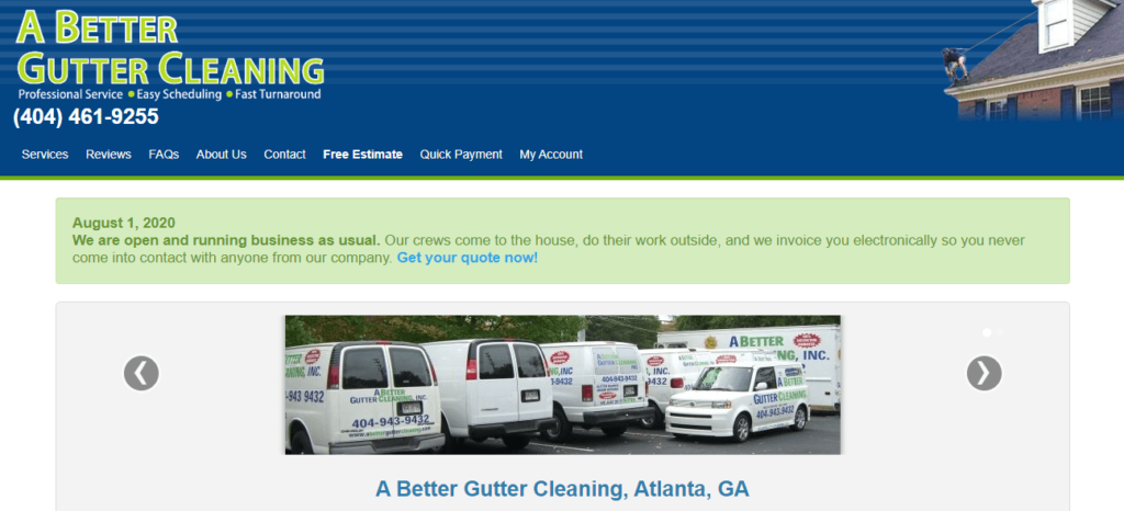 A Better Gutter Cleaning's Homepage