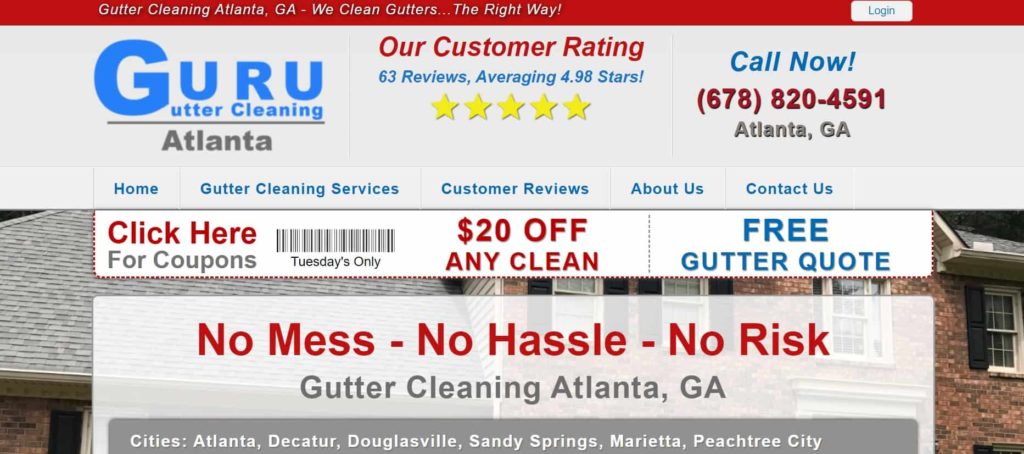 Guru Gutter Cleaning Atlanta Homepage