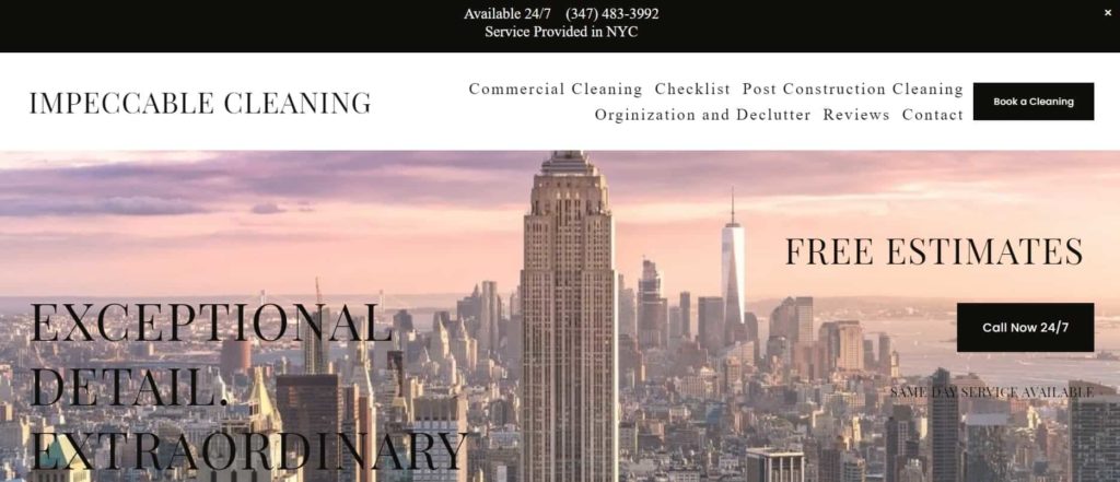 Impeccable Cleaning Homepage