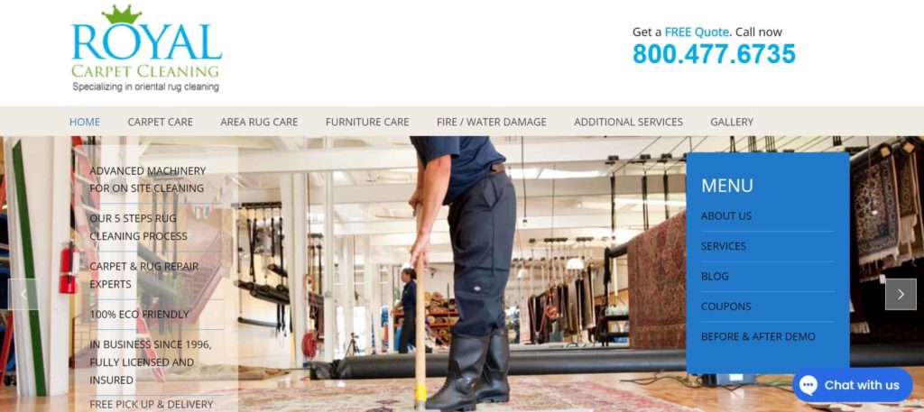 Royal Carpet and Rug Cleaning Homepage