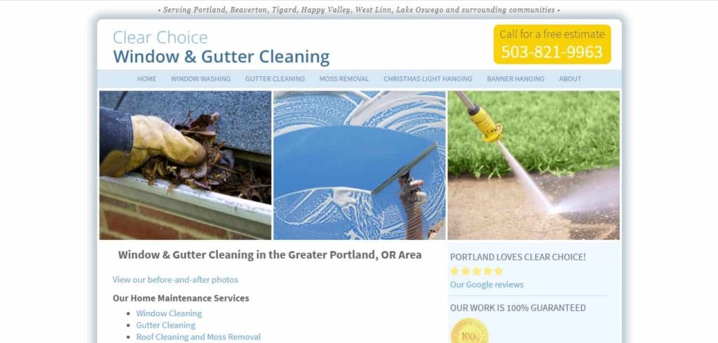 Clear Choice Window and Gutter Cleaning's Homepage