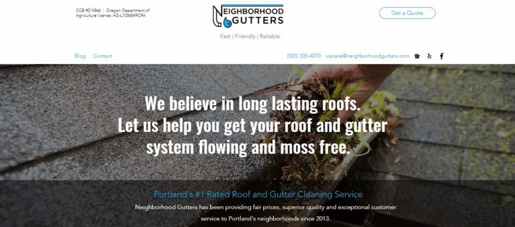 Neighborhood Gutters' Homepage