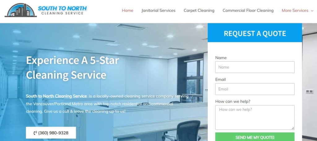 South to North Cleaning Service Homepage