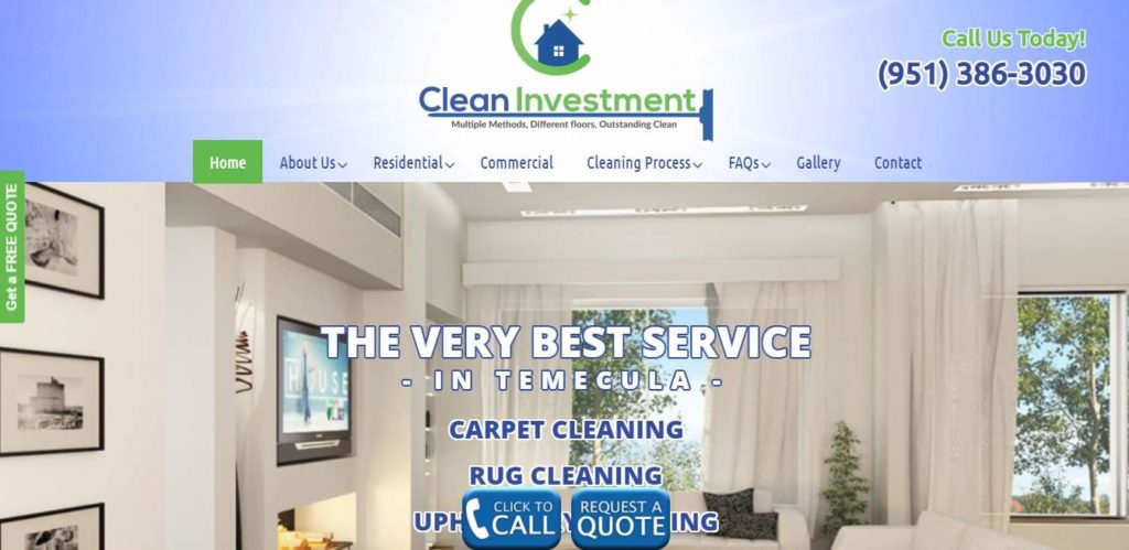 Clean Investment Carpet Cleaning's Homepage