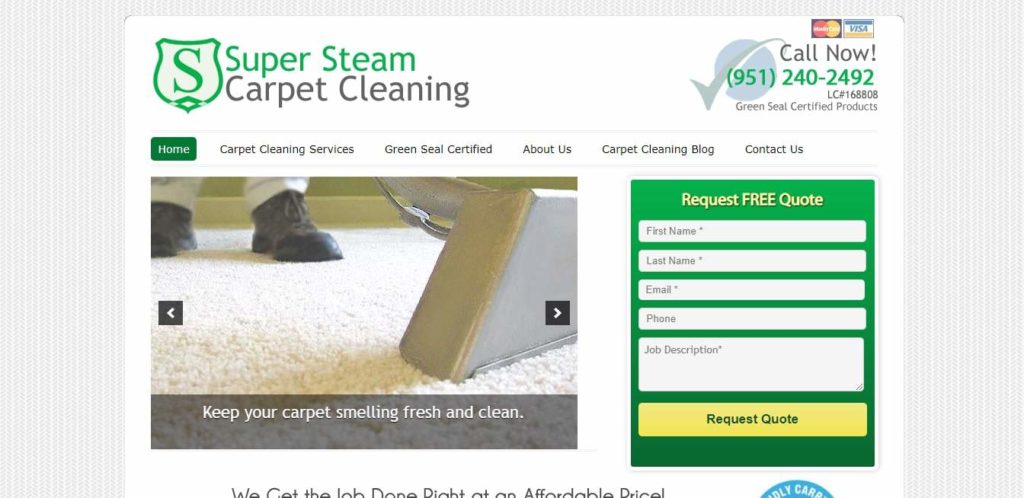 Super Steam Carpet Cleaning's Homepage