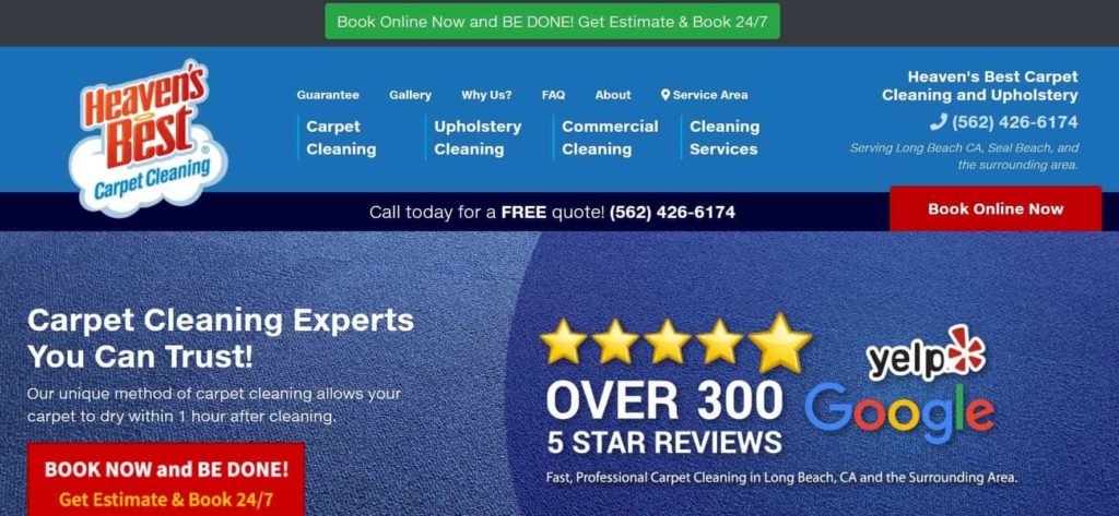 Heaven's Best Carpet Cleaning's Homepage