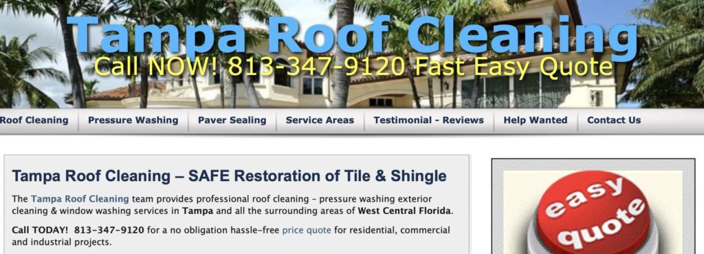 Tampa Roof Cleaning's Homepage