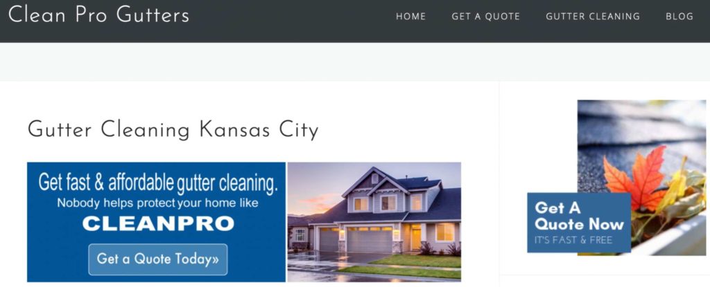 Clean Pro Gutters' Homepage