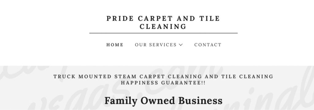 Pride Carpet Cleaning Services' Homepage