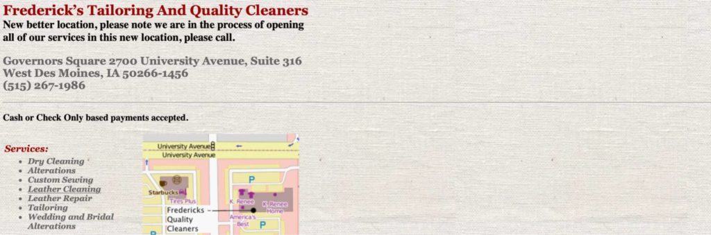 Frederick’s Quality Cleaners' Homepage