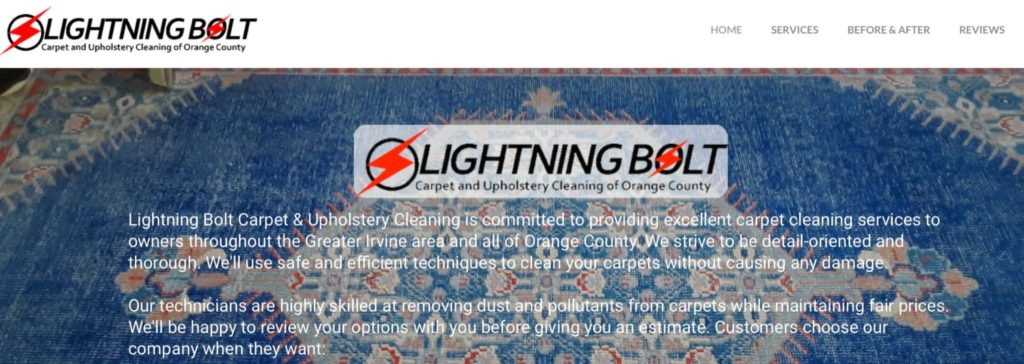 Lightning Bolt Carpet & Upholstery Cleaning's Homepage