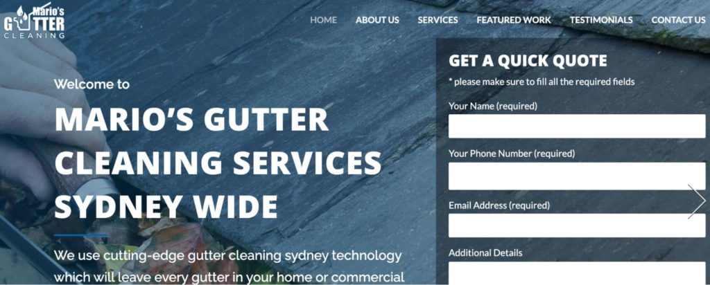 Mario Gutter Cleaning's Homepage