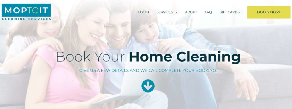 Mop to It Cleaning Services' Homepage