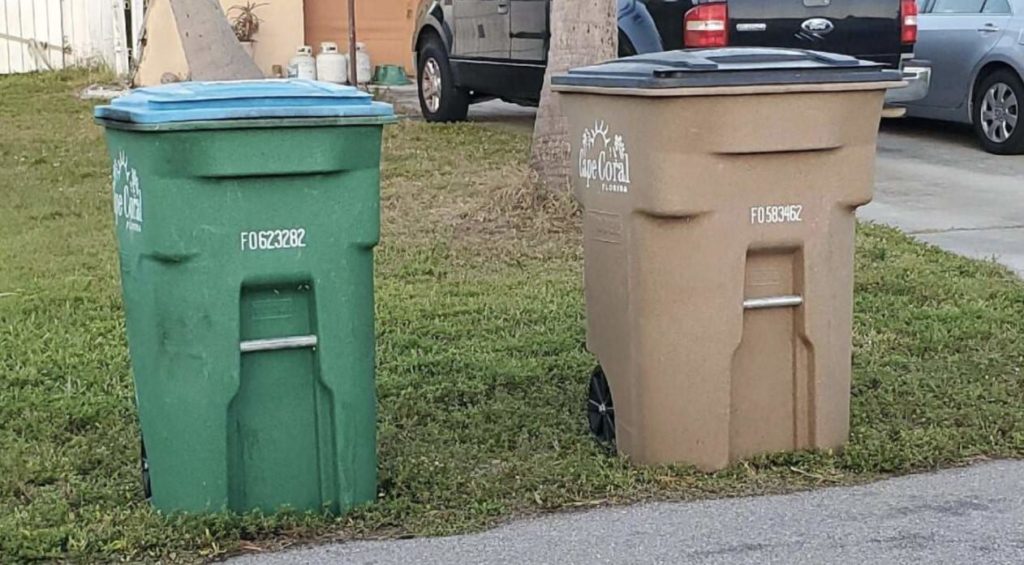 Lining up your trash bins