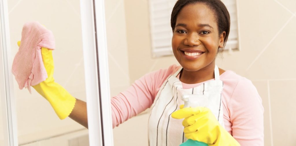 How often must shower doors be cleaned