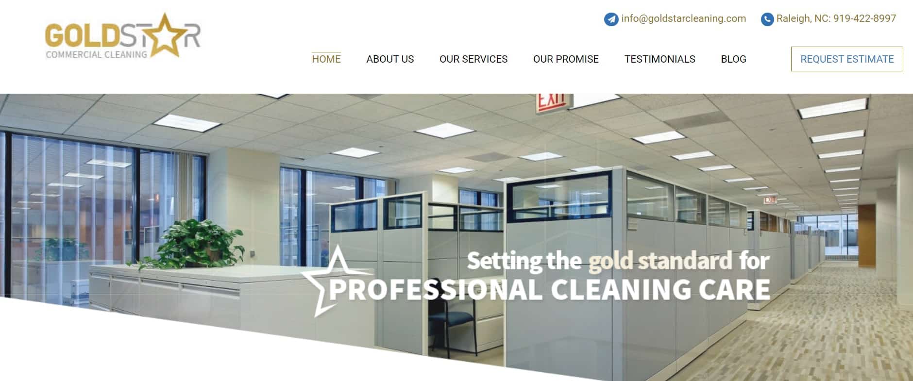 Gold Star Cleaning Services' Homepage