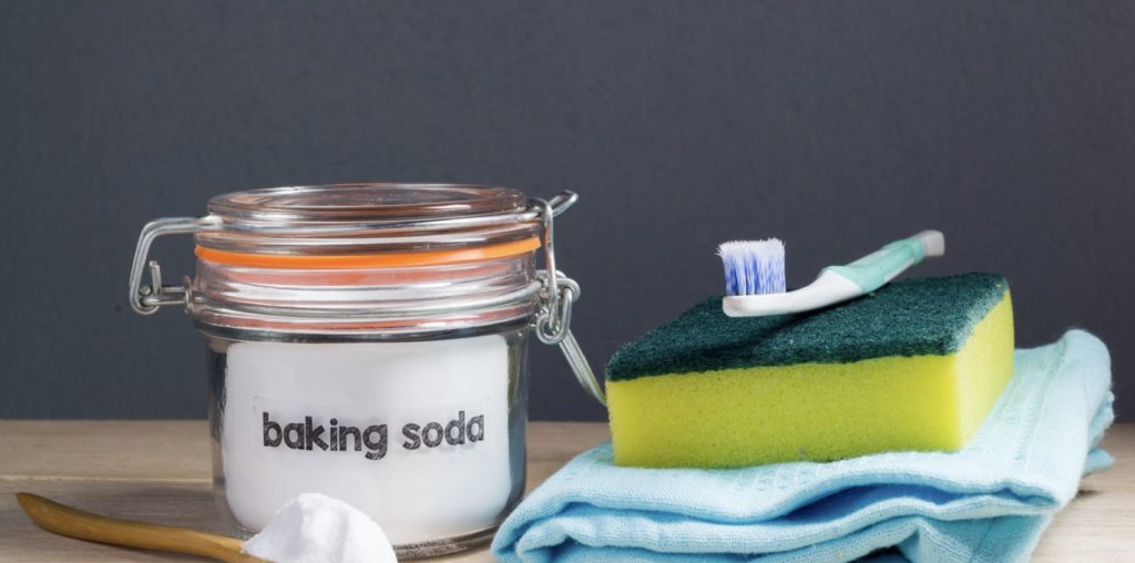 Baking soda gets rid of mirror water stains