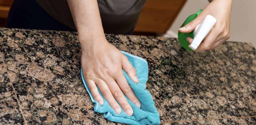 How do I clean and shine my granite countertop