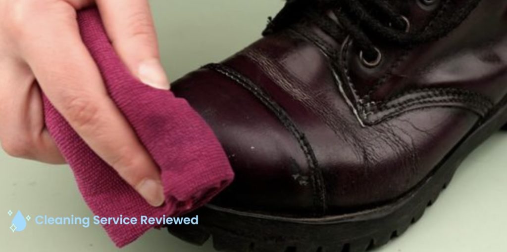 Wipe the boots with dish soap solution